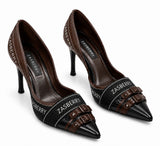 Zasberry® Signature Monogram Heritage Stiletto Pumps