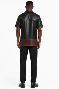 Zasberry Signature Brown Monogram Leather Two-Piece Set