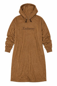 Zasberry Luxe Plush Hoodie Dress – Coffee Brown Edition