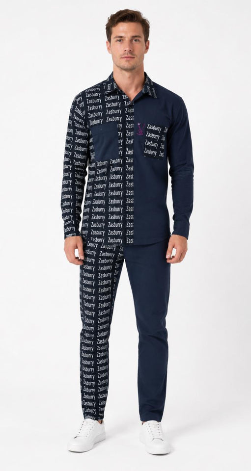 Zasberry Signature Split Monogram Luxury Two-Piece Set