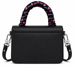 Zasberry® Noir Silk-Twist Top Handle Leather Handbag