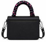 Zasberry® Noir Silk-Twist Top Handle Leather Handbag