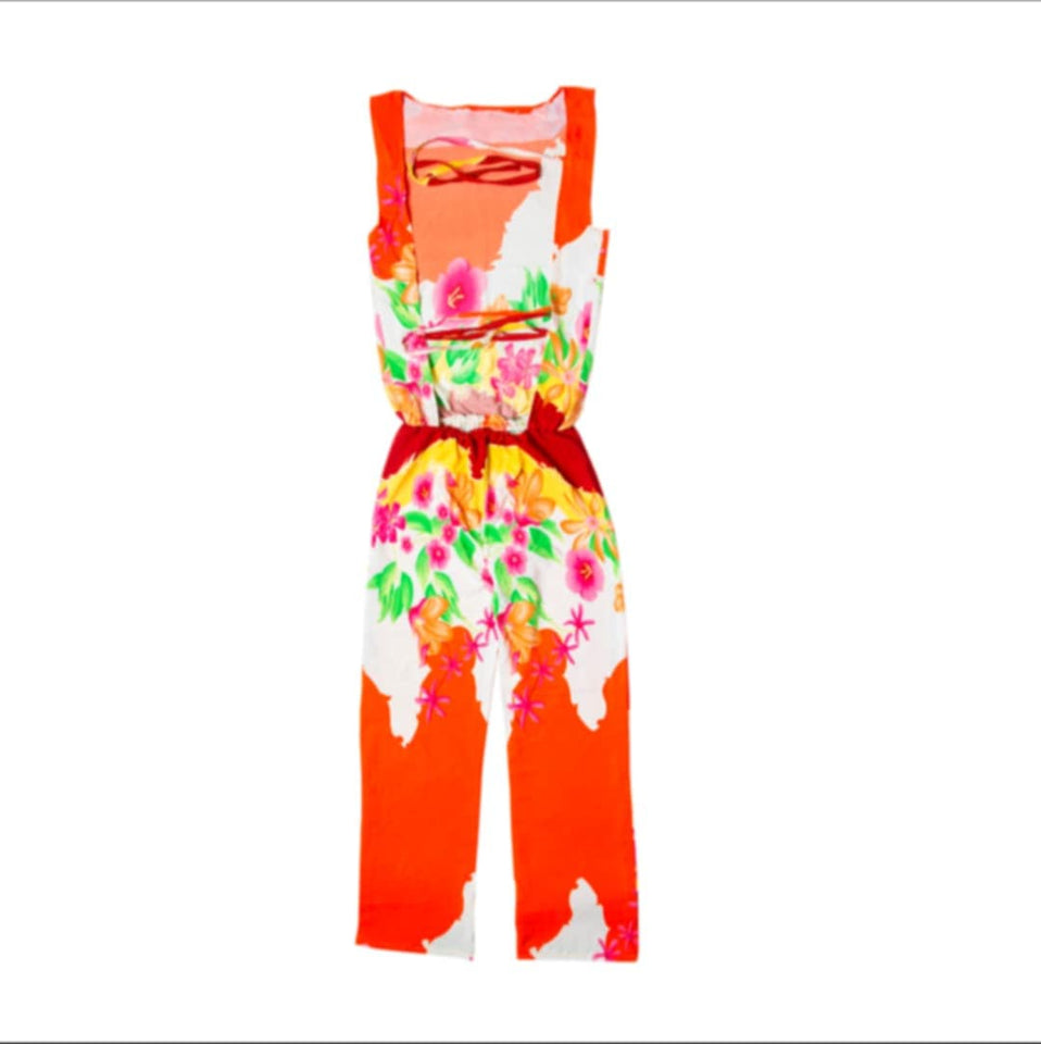 Zasberry- Floral open back jumpsuits