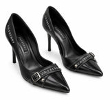 Zasberry® Noir Signature Buckle Stiletto Pumps