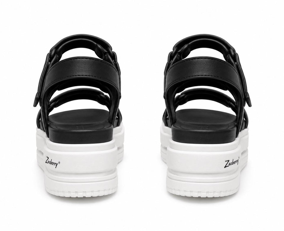Zasberry Elevé Black Platform Sandals