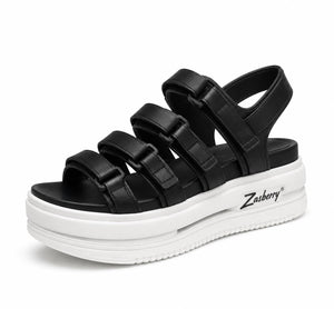 Zasberry Elevé Black Platform Sandals