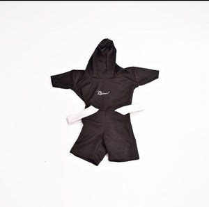 Zasberry Baby Black Hoodie &amp; Short Jumpsuit– Minimalist Streetwear