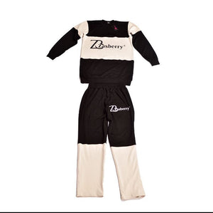 Men’s Zasberry Black &amp; Cream Colorblock Sweatshirt &amp; Pants Set – Modern Streetwear Outfit