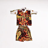 Zasberry Baby Boys Retro Swirl Print Shirt &amp; Shorts Set – Vibrant Two-Piece Outfit