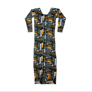 Zasberry- Vintage open back three line ladies dress