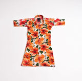 Zasberry Baby Girl Tropical Blossom Shirt Dress-Orange Floral Summer Outfit