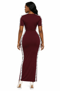 Zasberry Signature Sculpt Luxe Maxi Dress – Burgundy Wine