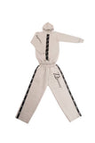 Zasberry Signature Logo Tape Hooded Tracksuit-Light Grey Set