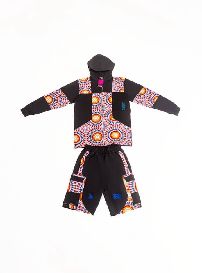 Zasberry Mosaic Luxe Hoodie & Shorts Set