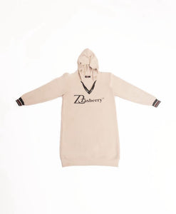 Women’s Zasberry Beige Hoodie Dress – Casual Long Sleeve Streetwear