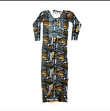 Zasberry- Vintage open back three line ladies dress