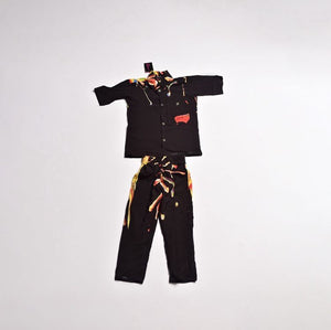 Zasberry Baby Boys Black Abstract Print Shirt &amp; Pants Set – Stylish Two-Piece Outfit